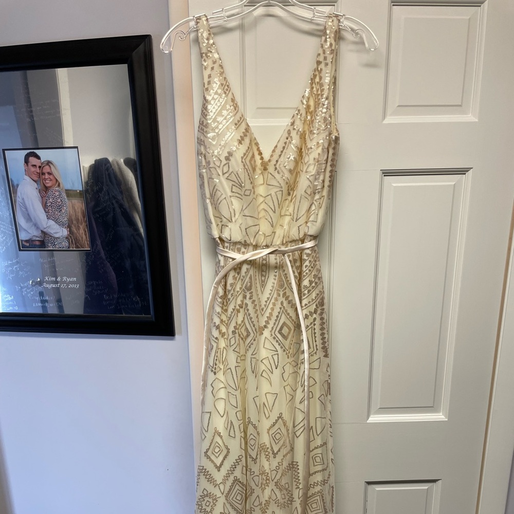 Gold long down/dress